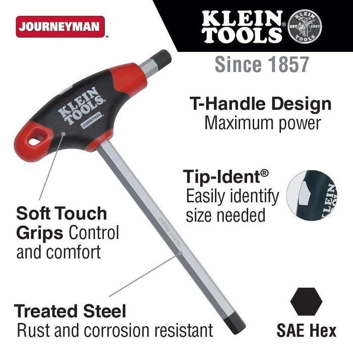Klein Tools 3/8-Inch Hex Key with Journeyman T-Handle, 6-Inch, Model JTH6E15* - Orka