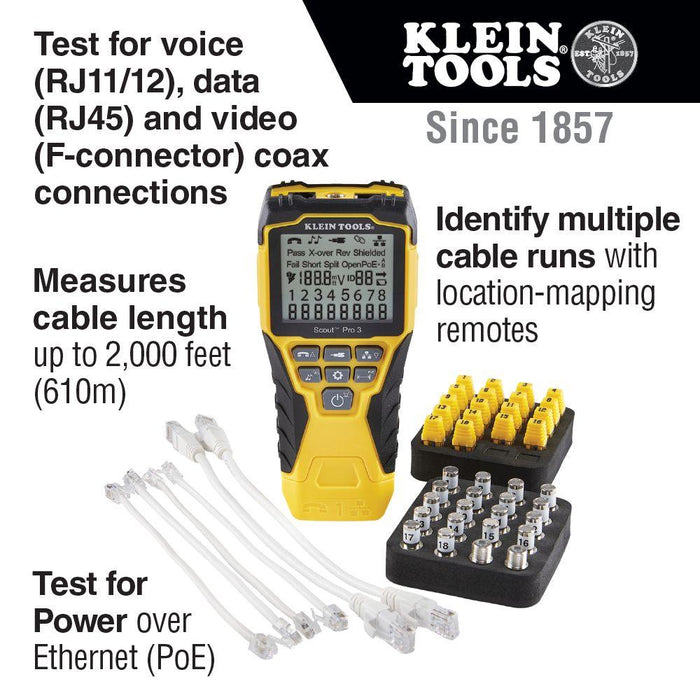 Klein Tools Scout Pro 3 Tester with Locator Remote Kit, Model VDV501-852* - Orka